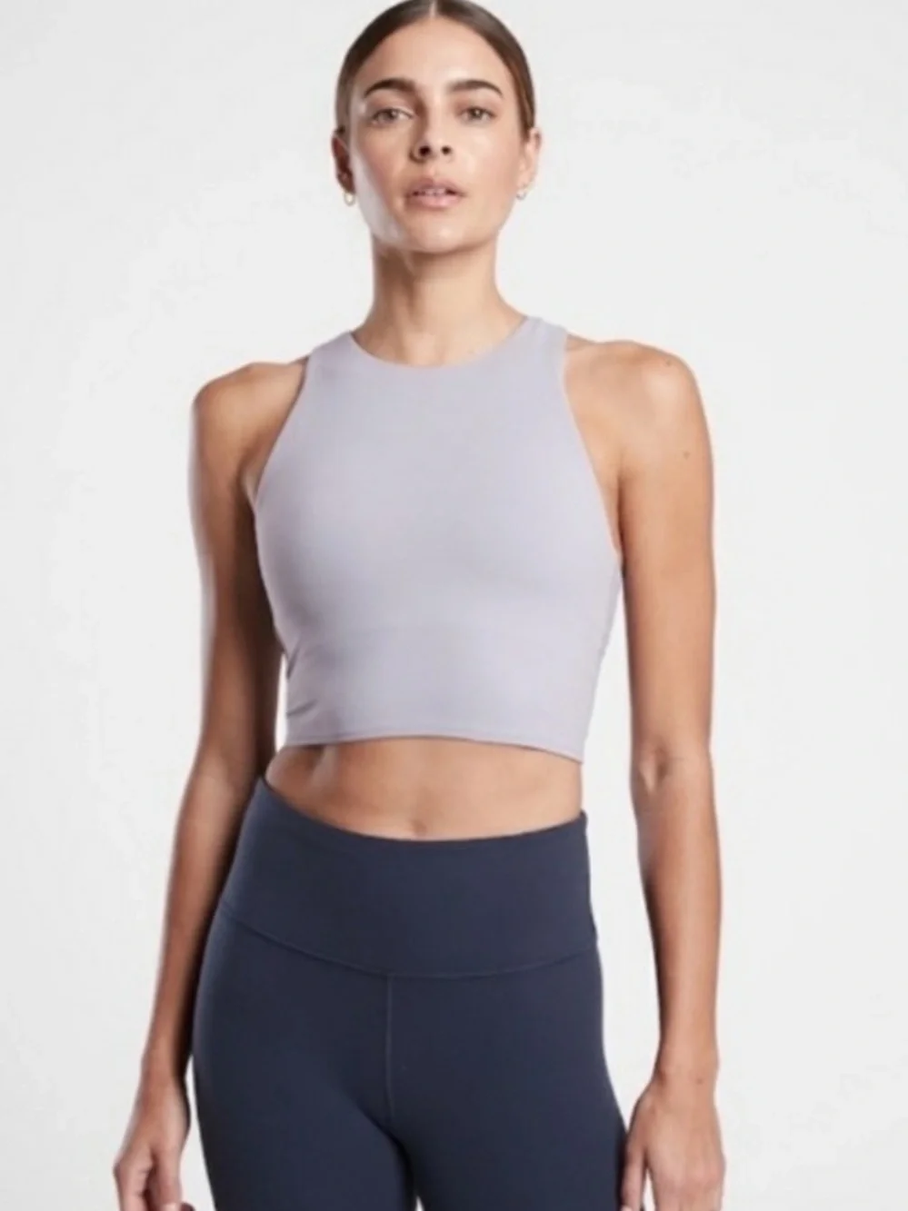 Athleta Conscious Crop Bra A-C Top, Smoky Lavender, Size Medium